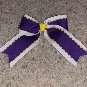 purple yellow and white bow